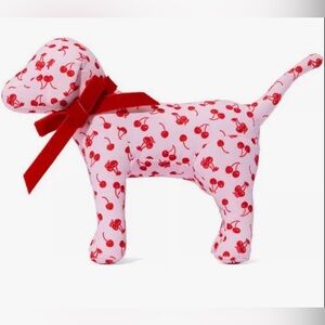 PINK Cherry Print Plush Dog (NWT)